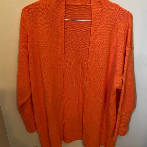 SIZE 0X SHEIN CURVE LONG ORANGE CARDIGAN - Picture 1 of 9